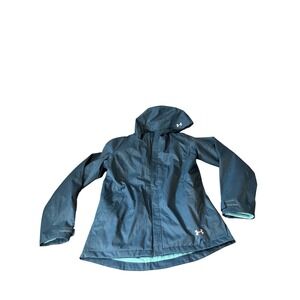 Under Armour ColdGear 3-in-1 Jacket Womens Medium Gray Mint Green Hooded Shell